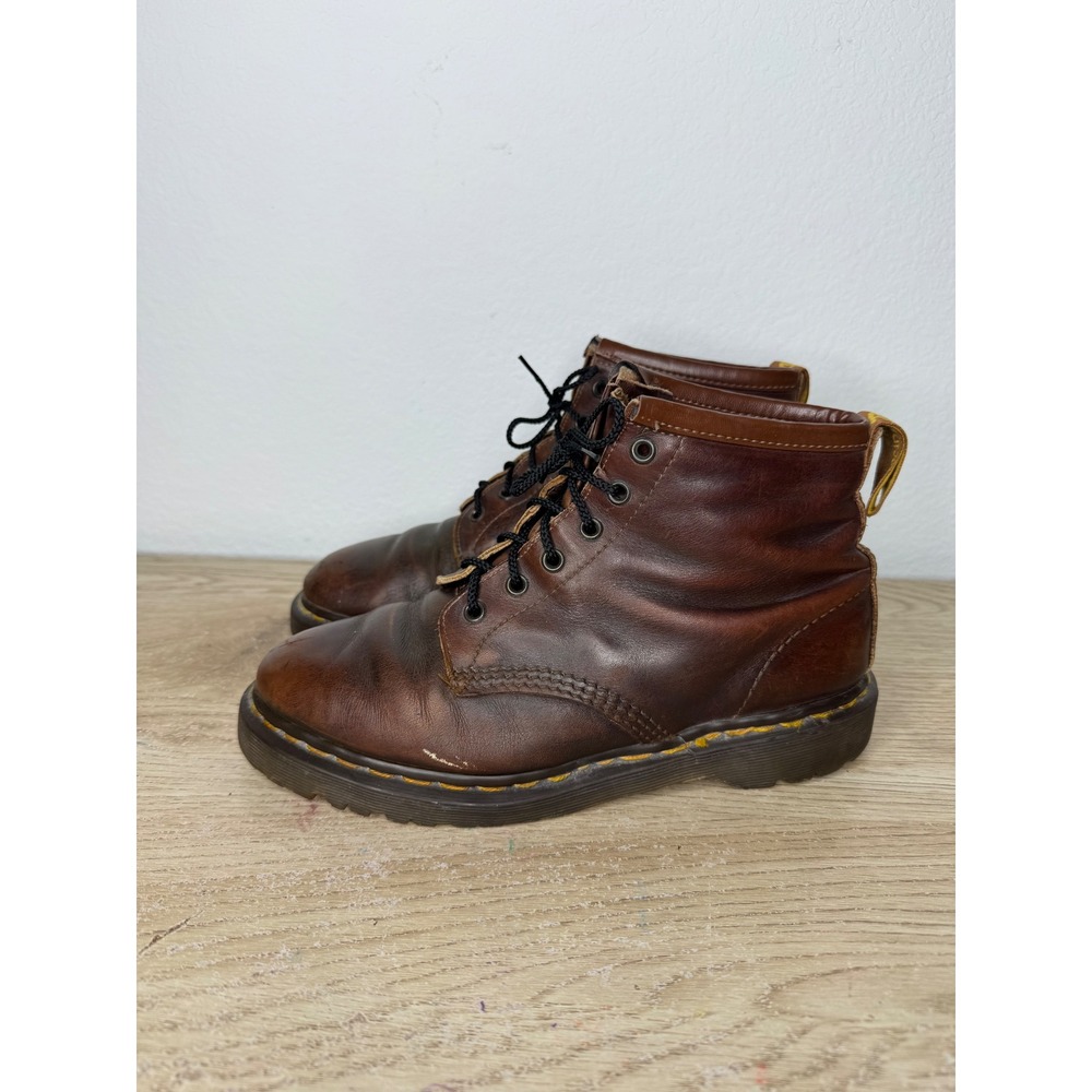 Dr. Martens Vintage Brown Leather Lace Up Boots Made in England Mens EU 41 US 8